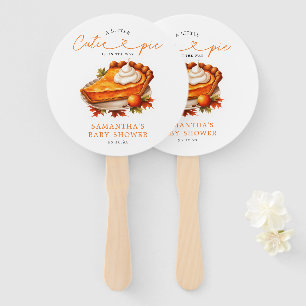 Orange Cutie Pie Pumpkin Fall Baby Shower  Hand Fan