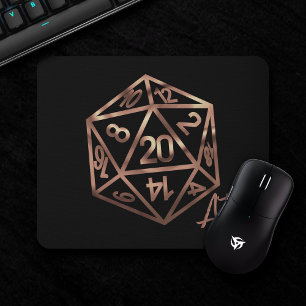 Orange D20 Crit AF Roleplayer PnP Gamer Dice Mouse Mat