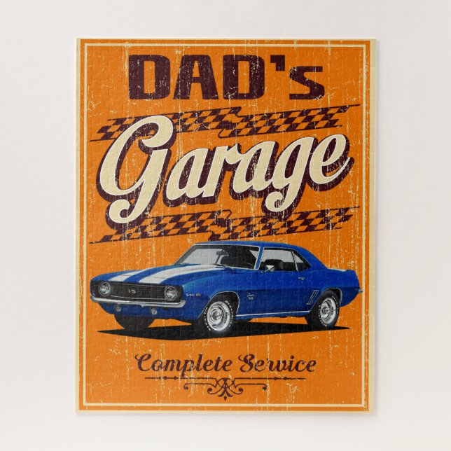 Orange Dad's Garage Camaro Jigsaw Puzzle (Vertical)