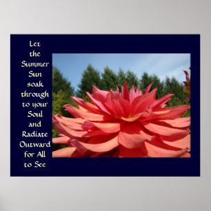 Orange Dahlia flower Art Print Summer Sun Soul