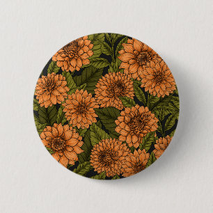 Orange Dahlia garden 6 Cm Round Badge