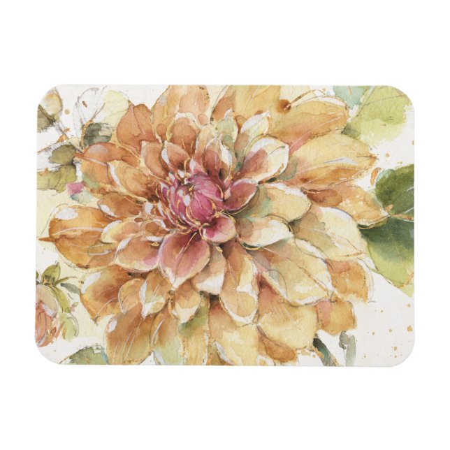Orange Dahlia Magnet (Horizontal)
