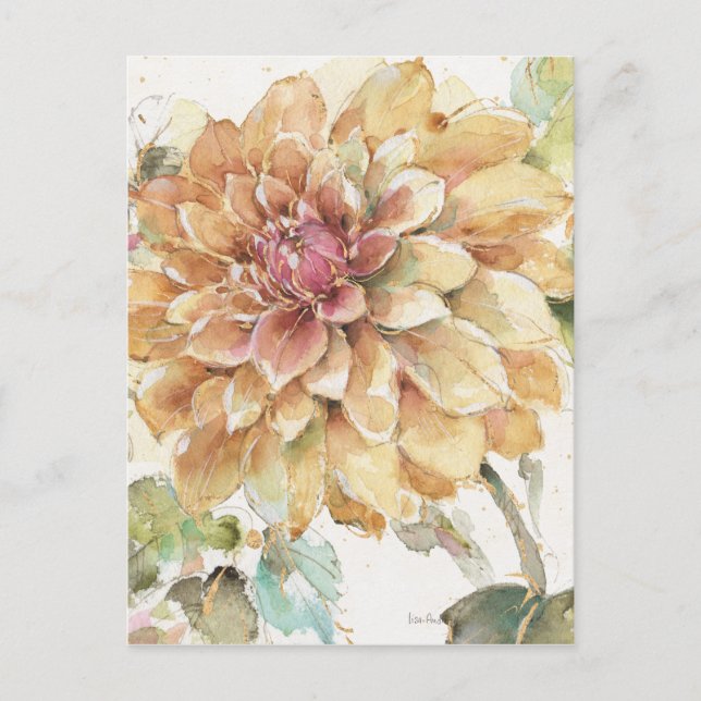 Orange Dahlia Postcard (Front)