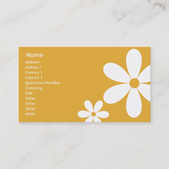 Orange Daisies - Business Business Card (Front)
