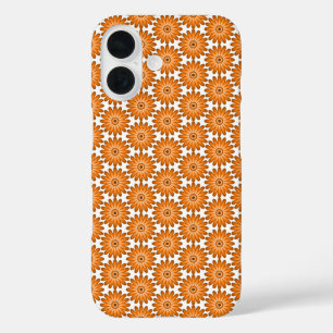 Orange daisies in 70s style iPhone 16 case