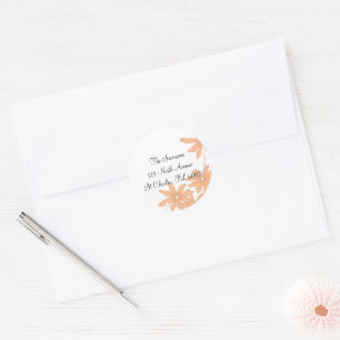 Orange Daisies Return Address Round Stickers
