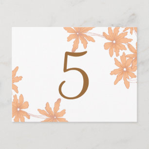 Orange Daisies Table Number Postcard