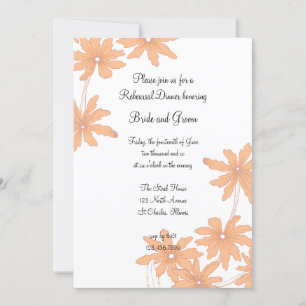 Orange Daisies Wedding Rehearsal Dinner Invitation