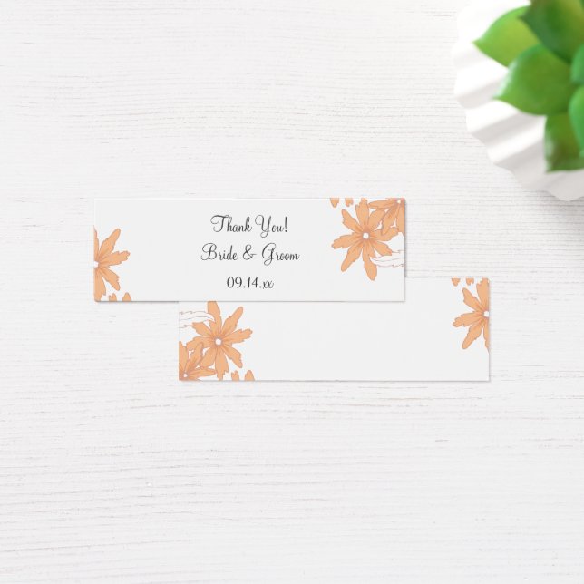 Orange Daisies Wedding Thank You Favour Tag (Desk)