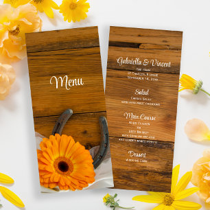 Orange Daisy and Horseshoe Country Wedding Menu
