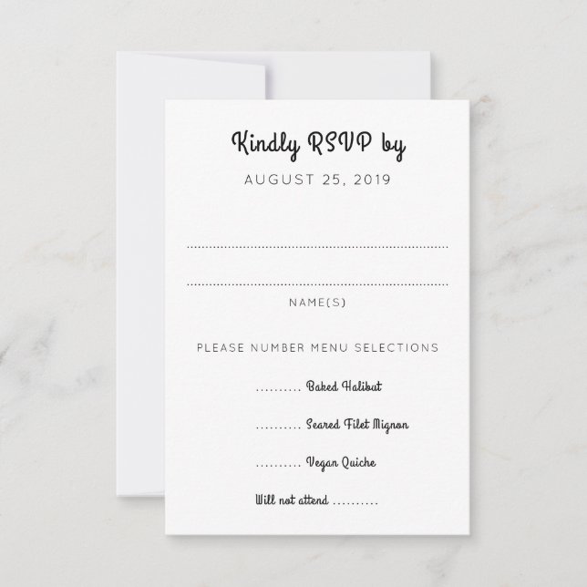 Orange Daisy Art RSVP With Entrées Enclosure Card (Front)