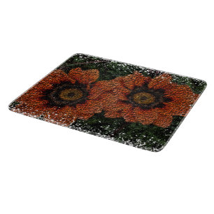 Orange Daisy Balls Chopping Board