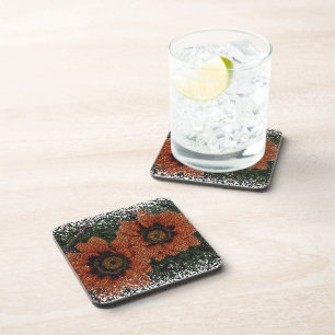 Orange Daisy Balls Coasters