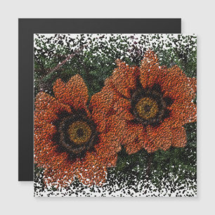 Orange Daisy Balls Magnetic Card