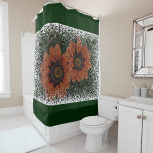 Orange Daisy Balls Shower Curtain