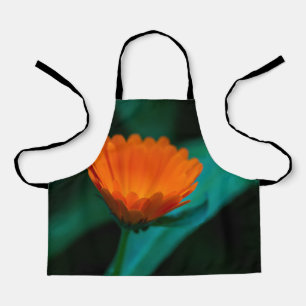 Orange daisy flower apron