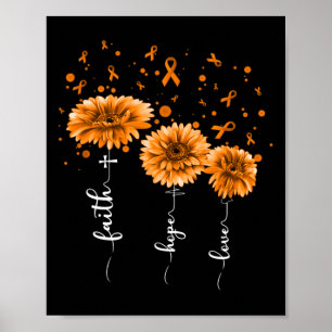 Orange Daisy Flower Leukaemia Awareness Poster