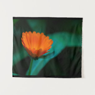 Orange daisy flower tapestry