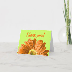 Orange Daisy Flower Thank You Or Custom Card