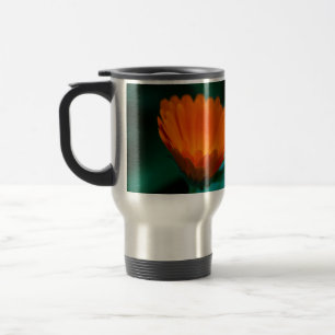 Orange daisy flower travel mug