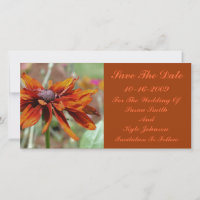 Orange Daisy Flower Wedding Save The Date