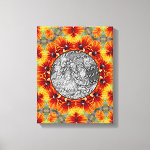 Orange Daisy Frame Create Your Own Photo Canvas Print