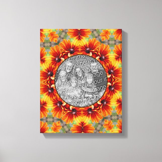 Orange Daisy Frame Create Your Own Photo     Canvas Print (Front)