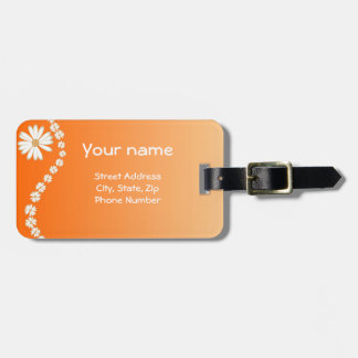 Orange Daisy Luggage Tag