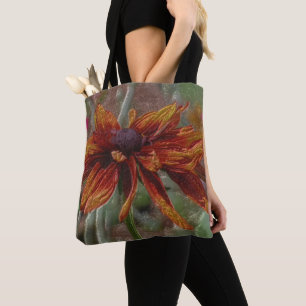 Orange Daisy Pencil Flower Art Tote Bag