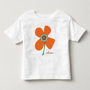 Orange Daisy Pop Whimsical & Cute Summer Flower Toddler T-Shirt