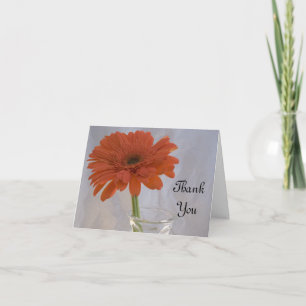 Orange Daisy Wedding Bridesmaid Thank You Card