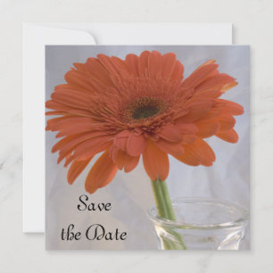 Orange Daisy Wedding Save the Date Announcement
