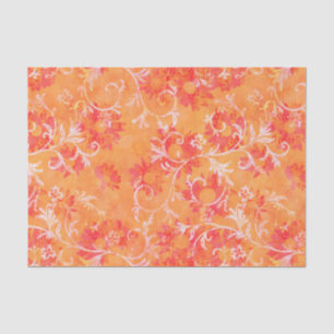 Orange Damask Pattern Tissue Paper