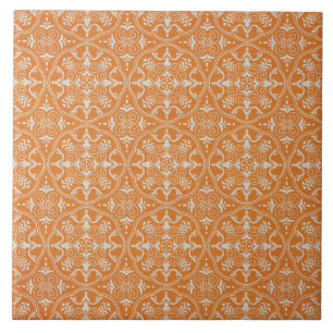 Orange Damask Tile