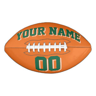 ORANGE DARK GREEN AND WHITE Custom Football American Football