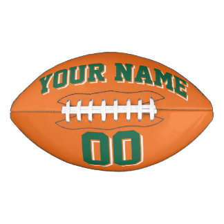 ORANGE DARK GREEN AND WHITE Custom Football American Football