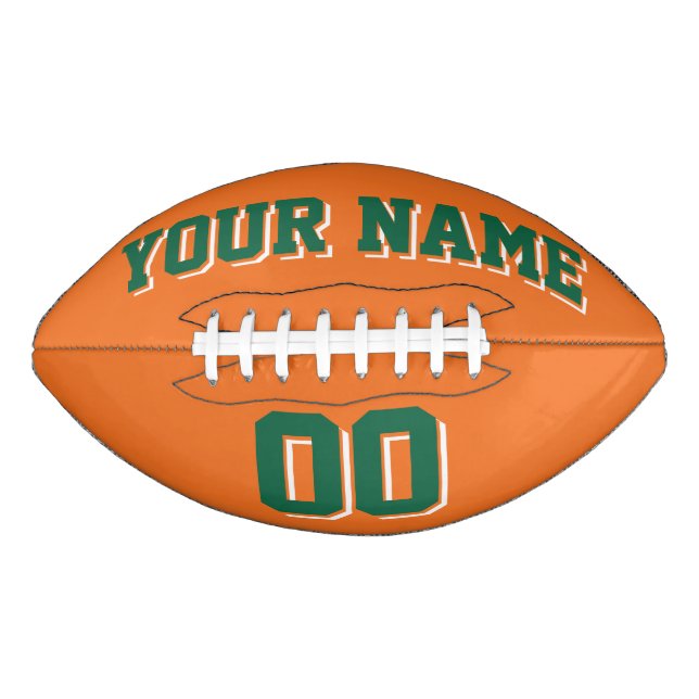 ORANGE DARK GREEN AND WHITE Custom Football American Football (Front)