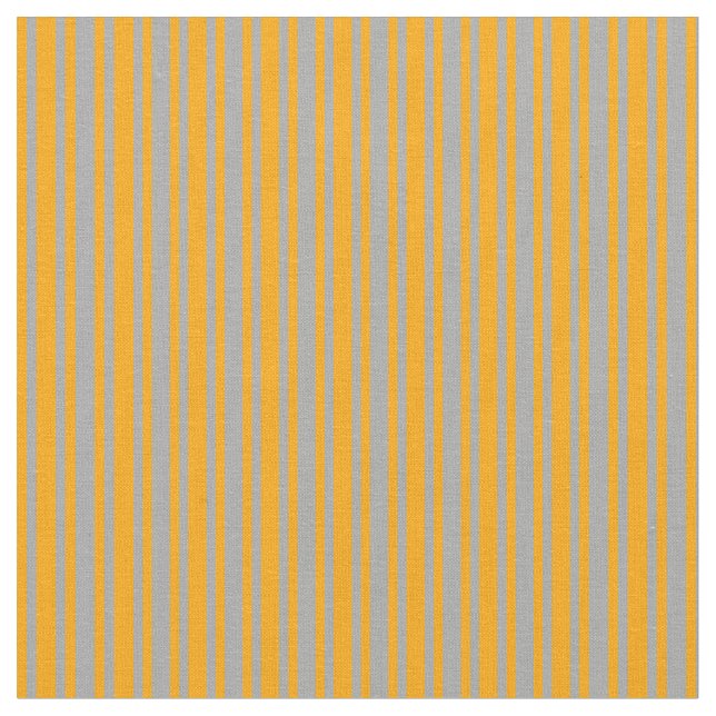 Orange & Dark Grey Lined Pattern Fabric (Close Up)