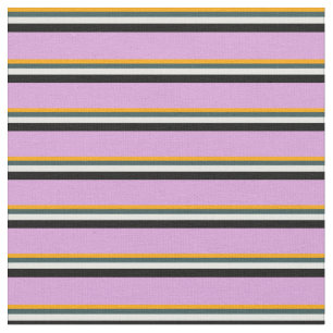 Orange, Dark Slate Grey, White, Black, and Plum Fabric