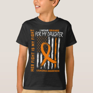 Orange Daughter Leukaemia Cancer Awareness America T-Shirt