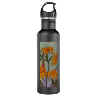 Orange Day Lilies Bottle