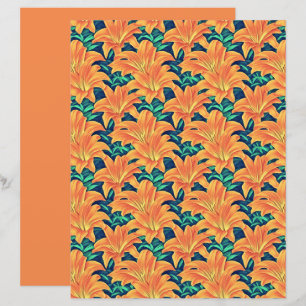 Orange Day Lilies with Green Leaves