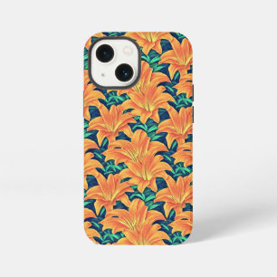 Orange Day Lilies with Green Leaves iPhone 13 Mini Case