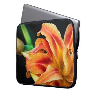 Orange Day Lily Flower Close Up Laptop Sleeve