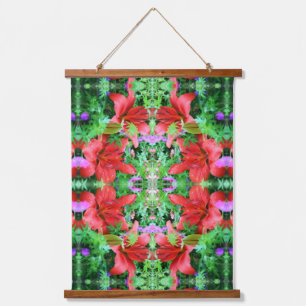 Orange Daylilies Abstract Flower Art  Hanging Tapestry