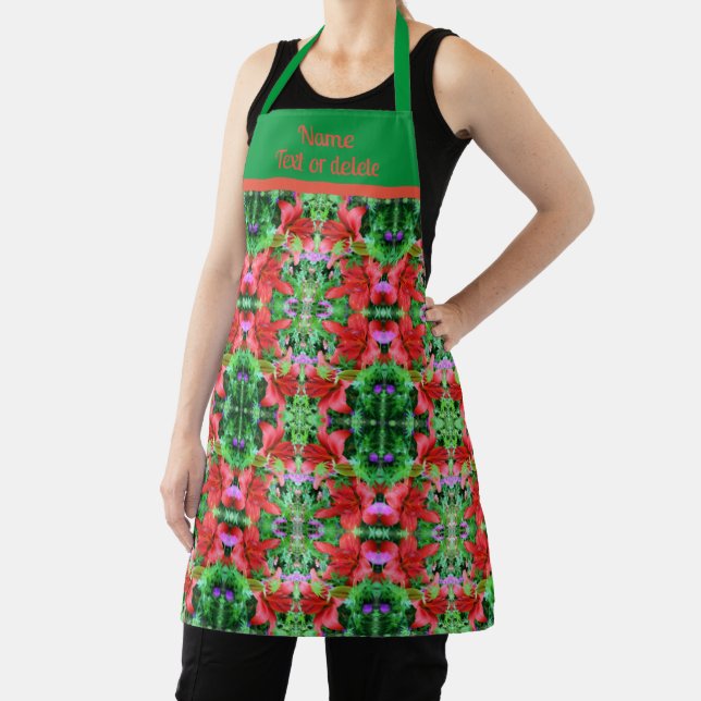 Orange Daylilies Abstract Flower Art Personalised Apron (Insitu)