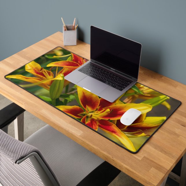 Orange Daylily Canadian Flower Photography Desk Mat (Office 2)