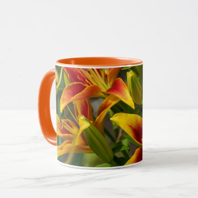 Orange Daylily Canadian Flower Photography Mug (Front Left)