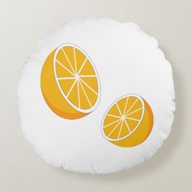 Orange de vie round cushion (Front)