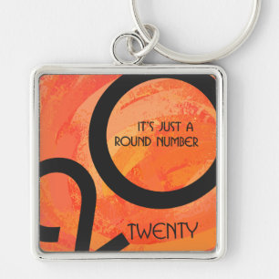 Orange Decade 20th Birthday Key Ring